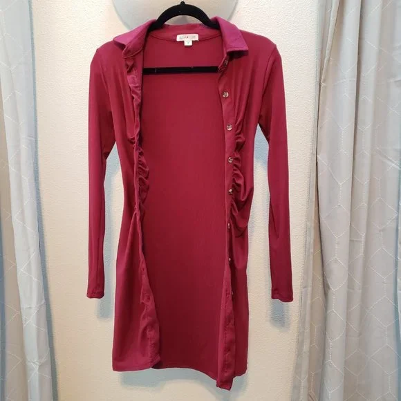 Ultra Flirt Maroon Bodycon Dress - Picture 3 of 9